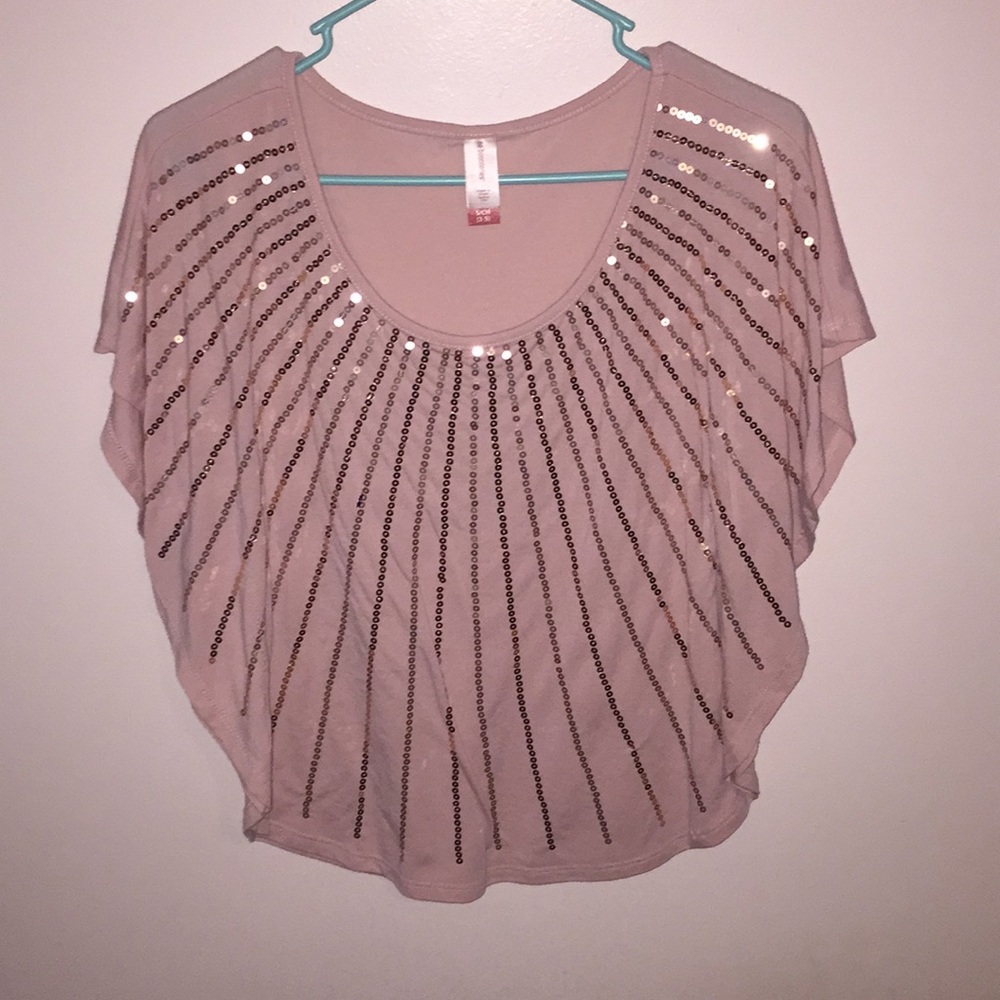 Flowy sequined tunic top